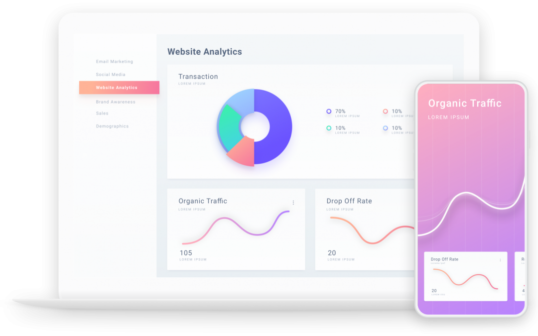 Website analytics graphic interpretation showing organic traffic | CoencE Web Development and Marketing