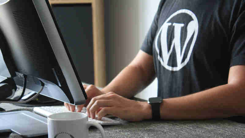 User working on computer using WordPress CMS | CoencE Web Development & Marketing